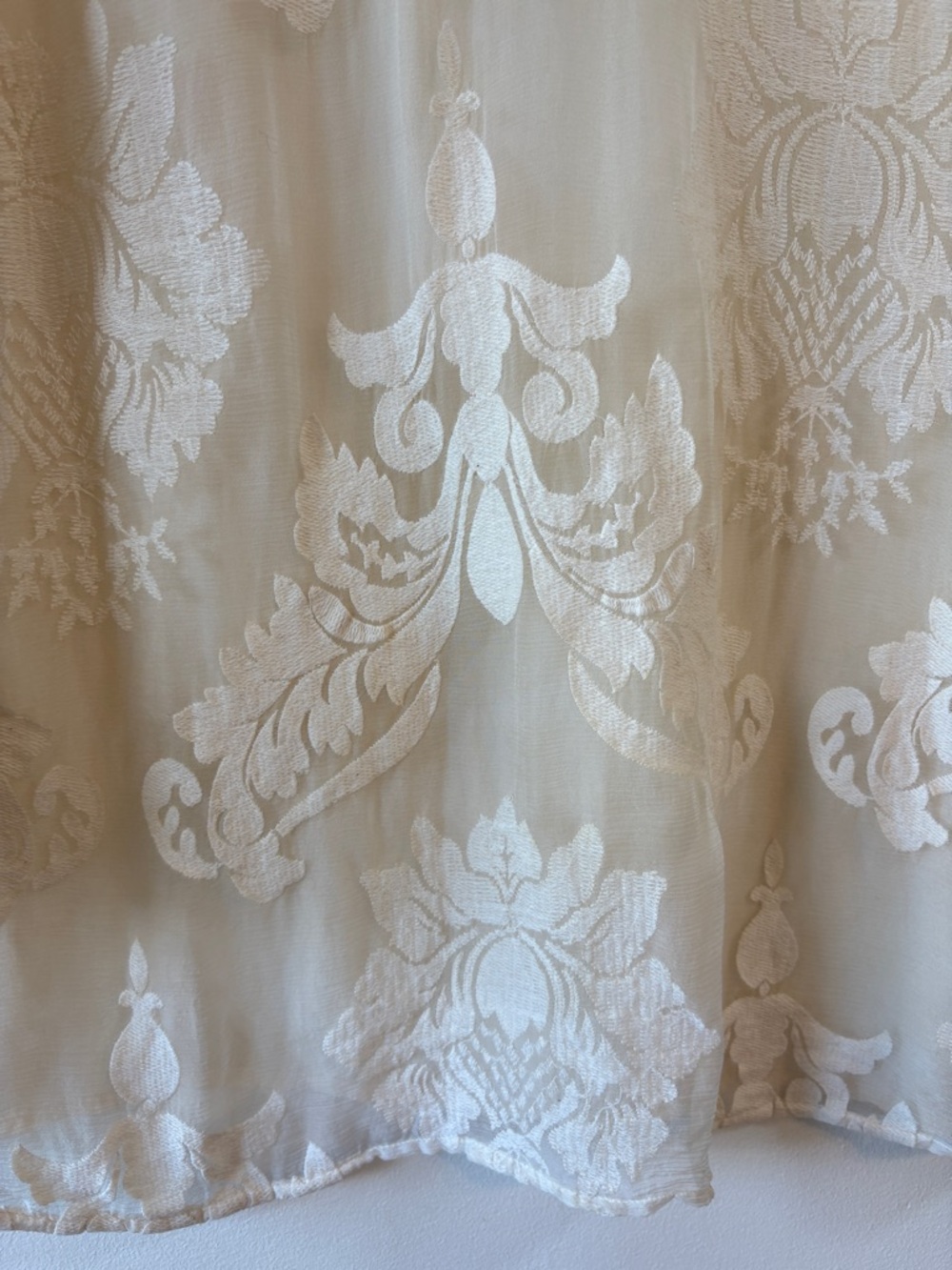 Sandro Paris Ivory Silk Lace Blouse Peter Pan Collar Sheer Romantic Top Size 3 - Picture 6 of 11